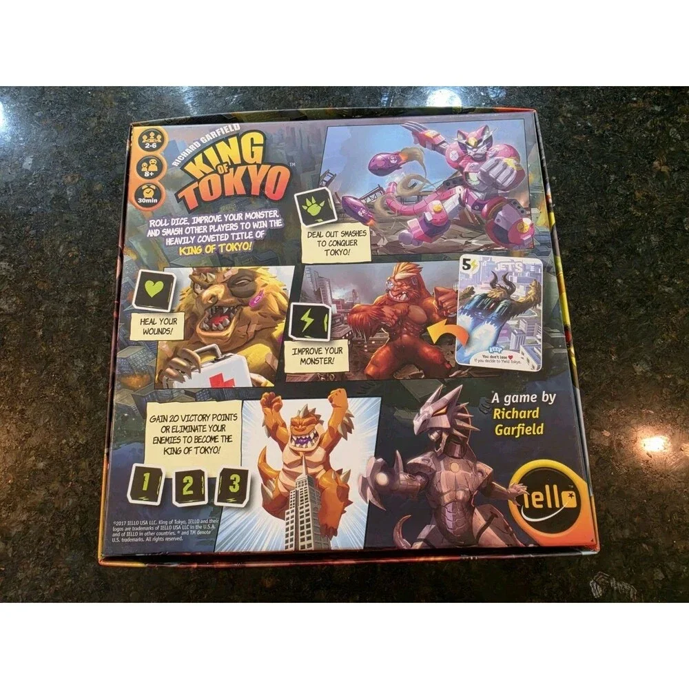 King Of Tokyo Board Game IELLO Richard Garfield 100% Complete